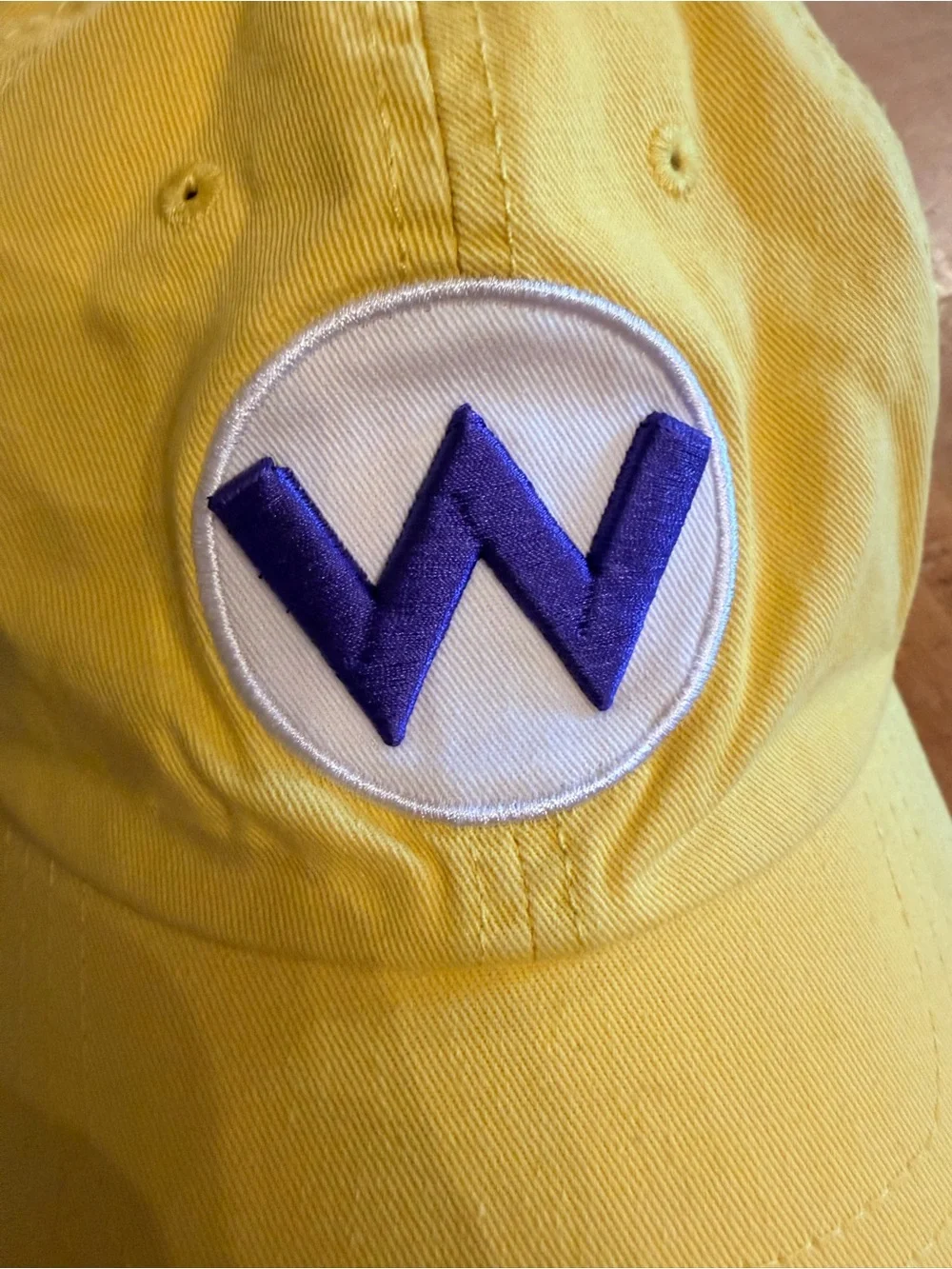 Nintendo super Mario Wario yellow hat with purple W adjustable